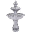 Sunnydaze 50" 3-Tier Outdoor Water Fountain - Mediterranean Reinforced Concrete