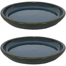 Sunnydaze Set of 2 Glazed Ceramic  Planter Saucer