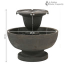 Sunnydaze Streaming Falls 2-Tier Outdoor Water Fountain - 25-Inch - Brown