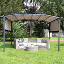 Sunnydaze 9' x12' Metal Arched Pergola with Retractable Canopy