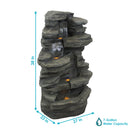 Sunnydaze Stacked Shale Outdoor Rock Waterfall Fountain with LED Lights - 38"
