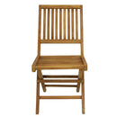 Sunnydaze Nantasket Teak Outdoor Folding Patio Chair with Slat Back - 2 Chairs