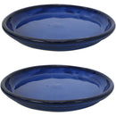 Sunnydaze Set of 2 Glazed Ceramic  Planter Saucer