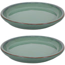 Sunnydaze Set of 2 Glazed Ceramic  Planter Saucer