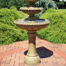 Sunnydaze Large 4-Tier Outdoor Water Fountain with LED Light - 65"