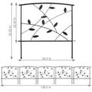 Sunnydaze 5-Piece Modern Leaves Metal Garden Fence Panels - 10' Overall