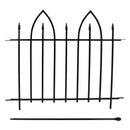 Sunnydaze 2-Piece Gothic Iron Decorative Garden Border Fence - Black
