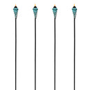 Sunnydaze Adjustable Height Metal Swirl Glass Outdoor Lawn Patio Torch