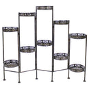 Sunnydaze 10-Tier Bronze Steel Indoor and Outdoor Folding Plant Stand - 46 Inch