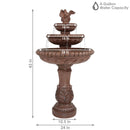 Sunnydaze 3-Tier Dove Pair Outdoor Water Fountain - 43" H