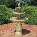 Sunnydaze 46-Inch Classic Tulip 3-Tier Electric Water Fountain for Patio, Yard or Deck