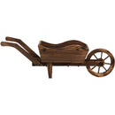 Sunnydaze Wooden Decorative Wheelbarrow Planter - 35" W x 10.25" D x 12" H