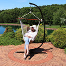 Sunnydaze Tufted Victorian Outdoor Hammock Chair Swing and C-Stand Set