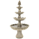 Sunnydaze 4-Tier Grand Courtyard Fountain - 80 Inch Tall - Earth Finish