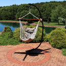 Sunnydaze Tufted Victorian Outdoor Hammock Chair Swing and C-Stand Set