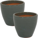 Sunnydaze Resort Ceramic Indoor/Outdoor Planter - Set of 2