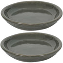 Sunnydaze Set of 2 Glazed Ceramic  Planter Saucer