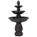 Sunnydaze Classic Tulip 3 Tier Outdoor Water Fountain - Dark Brown - 46 Inch Tall
