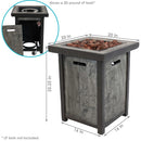 Sunnydaze Outdoor Propane Gas Fire Pit Table with Cover - 20"