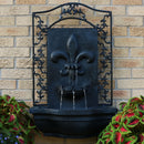 Sunnydaze French Lily Outdoor Wall Fountain with Battery Backup