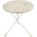 Sunnydaze French Country European Chestnut White Bistro Table - 28-Inch Round