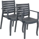 Sunnydaze Illias Plastic Outdoor Arm Chair - Multiple Colors Available