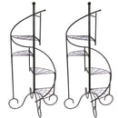 Sunnydaze 4-Tier Spiral Staircase Iron Plant Stand, Set of 2