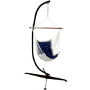 Sunnydaze Tufted Victorian Hammock Swing and C-Stand Combo for Outdoor Use, 300-Pound Weight Capacity