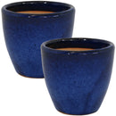 Sunnydaze Resort Ceramic Indoor/Outdoor Planter - Set of 2