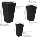 Sunnydaze Polyrattan Square Tall Wicker Planter - Black - Set of 3