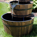 Sunnydaze Country Wood Barrel Water Fountain