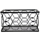 Sunnydaze Foldable Metal Countertop Wine Rack - Black