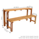 Sunnydaze 2-Tier Meranti Wood Outdoor Plant Stand with Teak Oil Finish