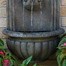 Sunnydaze Florence Solar Outdoor Wall Fountain - Battery Backup - Florentine