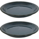 Sunnydaze Set of 2 Glazed Ceramic  Planter Saucer
