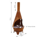 Sunnydaze 6' Wood-Burning Chiminea Fire Pit with Grill Grate - Rustic