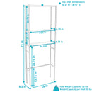 Sunnydaze 3-Tier Black Over-the-Toilet Storage Shelf - 71"