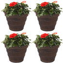 Sunnydaze Laurel Polyresin Outdoor Flowerpot Planter - Rust - 13"