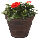 Sunnydaze Laurel Polyresin Outdoor Flowerpot Planter - Rust - 13"