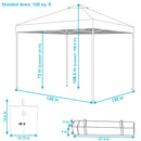 Sunnydaze Premium Pop-Up Canopy with Rolling Carry Bag and Sandbags