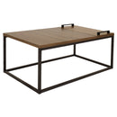 Sunnydaze Industrial Coffee Table with Serving Tray - 16" H