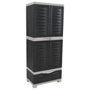 Sunnydaze 3-Shelf Plastic Lockable Storage Cabinet - 57.5"