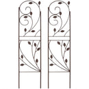 Sunnydaze 32 Inch Rustic Plant Design Garden Trellis, Set of 2