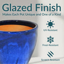 Sunnydaze Round Glazed Ceramic Planter with Drainage