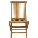 Sunnydaze Hyannis Teak Outdoor Folding Patio Chair with Slat Back