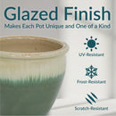 Sunnydaze Glazed Ceramic Planter with Drainage Holes - Set of 2