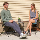 Sunnydaze Mosaic Tile Foldable Bistro Chair with Iron Frame - 2-Pack