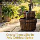 Sunnydaze Country Wood Barrel Water Fountain