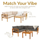 Sunnydaze 4-Piece Wood Patio Furniture Set – L-Shaped Outdoor Sofa Set