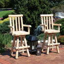 Sunnydaze Rustic Outdoor Barstool - Log Cabin Style Bar Height Stool - 4'